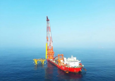 青洲<em>海上風(fēng)電</em>場項目完成沉樁施工