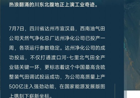 解锁中国特高含硫净化技术密码