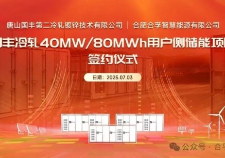 国丰冷轧携手合孚智能，40MW/80MWh储能项目震撼启