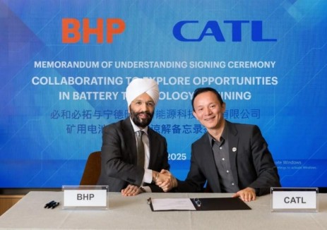 宁德时代与必和必拓（BHP）签署合作备忘录