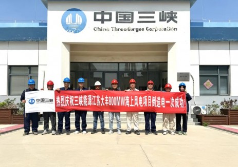 江苏大丰800兆瓦海上风电项目首批机组成功并网