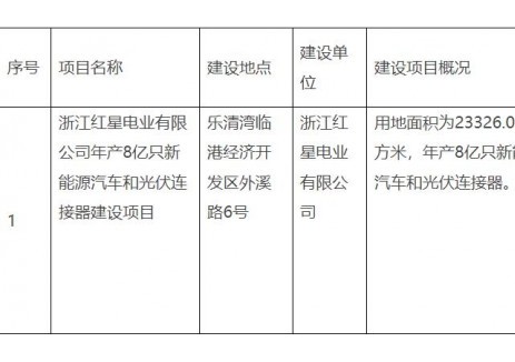 关于拟对《浙江红星电业有限公司年产8亿只新能源