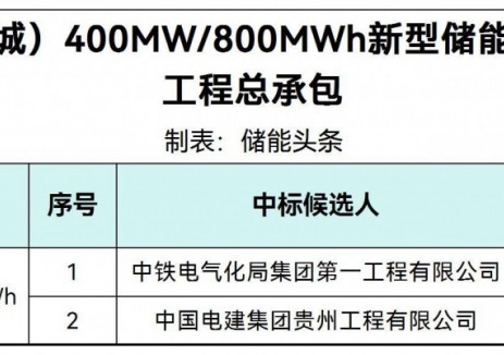 中标 | 1.149-1.198元/Wh！山东潍坊400MW/800MW