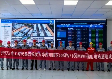 万华四川园区50MW/100MWh储能电站送电成功