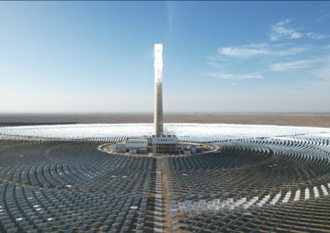 中国能建浙江火电承建的甘肃金塔中光光热项目光