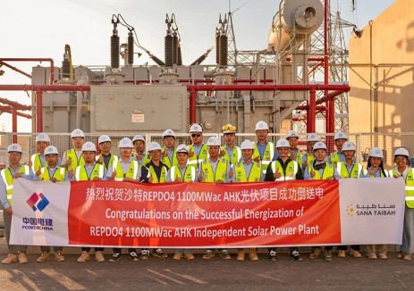 中国电建沙特REPDO4-AHK 1100兆瓦光伏项目刷新沙特大型新能源升压站倒送电建设速度新纪录