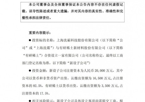 注资2亿元！上海洗霸成立控股公司推动固态电池材