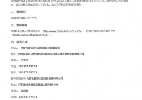 投标人不足3家！内蒙古250MW/1GWh独立储能电站EPC废标