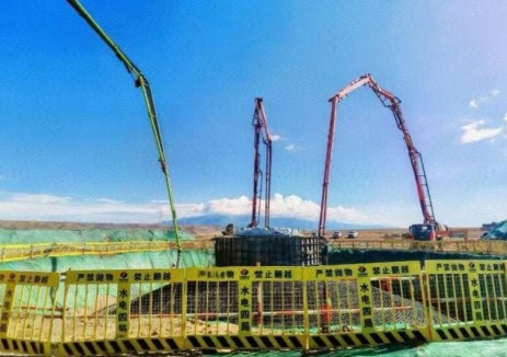 新疆能源化工塔城100万千瓦风储项目风机基础浇筑完成