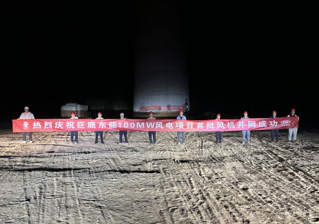 许继集团承建的巨鹿100MW风电项目首批风机并网投运