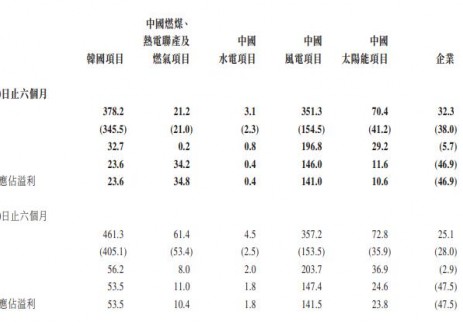 中广核新能源上半年净利同比降10.9%至1.64亿美元，电力总装机10.5GW