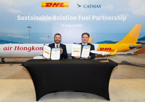DHL快递与国泰集团签署协议，推动可持续航空燃料