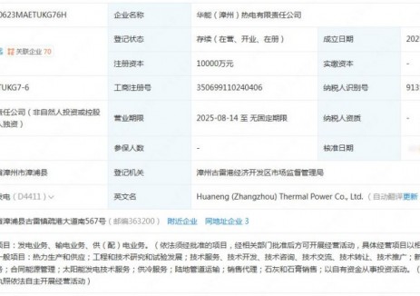 注资1亿元！华能国际成立新能源公司
