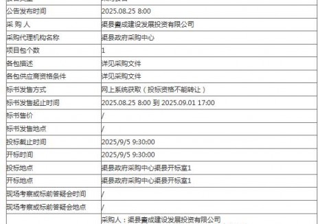 招标 | 四川达州市渠县新能源车充电站建设项目竞