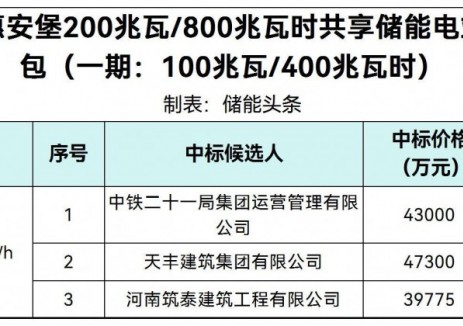 中标 | 0.994-1.183元/Wh！<em>宁夏</em>盐池100MW/400MWh共享储能EPC中标候选人公示