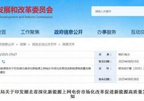 10月1日起实施！湖北省发改委关于印发湖北省深化新能源上网电价市场化改革方案的通知