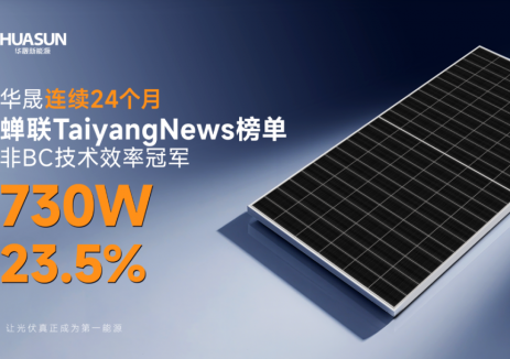 TaiyangNews八月商用组件榜单：华晟连续24个月蝉联非B