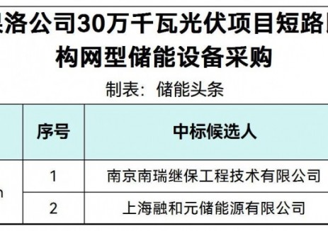 中标 | 南瑞继保、融和元储入围国能青海光伏项目47.5MW/95MWh构网型储能设备采购