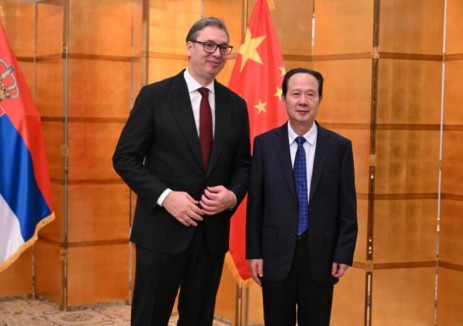 丁焰章拜会塞尔维亚总统武契奇