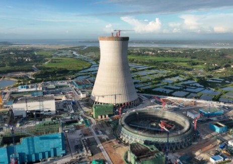 <em>中国</em>能建安徽电建二公司承建的国内核电首座超大型海水冷却塔施工到顶