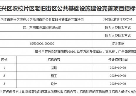 <em>招标</em> | 新建充电桩设施1四川内江市公共基础设施建设完善项目<em>招标</em>计划公告