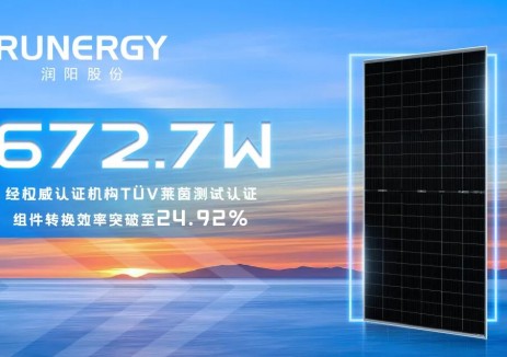 刷新纪录！润阳股份N型672.7W高效组件耀世登场