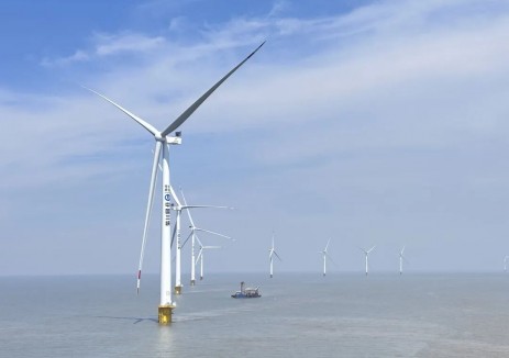 上海市单体容量最大<em>海上风电项目</em>全容量并网发电