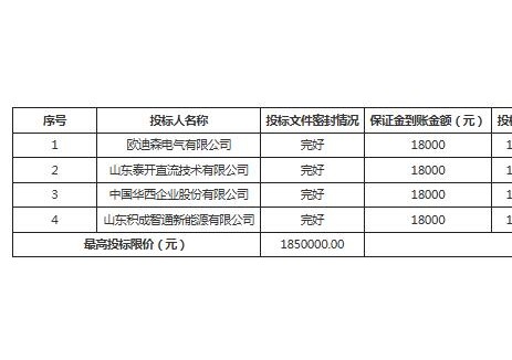 招标 | 四川攀枝花市充电站项目电气设备采购开标记录发布