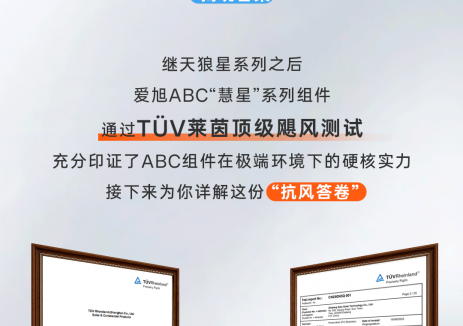 “稳”了！爱旭ABC“慧星”组件 通过18级飓风测试