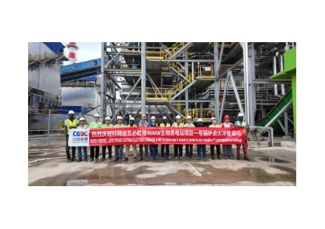 中国能建总承包的科特迪瓦<em>生物质</em>电站项目1号锅炉点火冲管成功