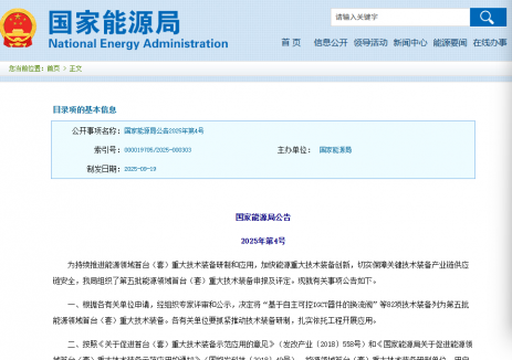 国家能源局 “首台套” 名单公布！大唐环境20MWth化学