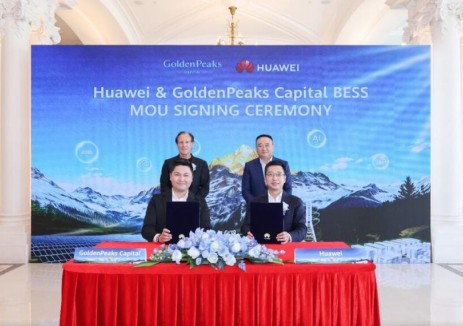 华为与欧洲GoldenPeaks签署谅解备忘录，合作开发500MWh电池储能系统