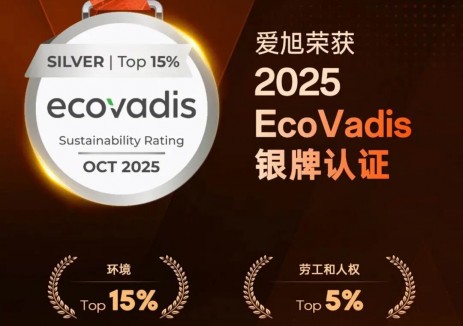 跻身全球前6%！爱旭斩获2025 EcoVadis银牌认证