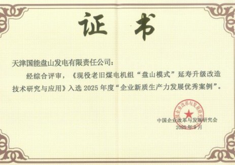 國家能源集團(tuán)天津公司盤山電廠案例入選<em>新質(zhì)生產(chǎn)力</em>優(yōu)秀案例