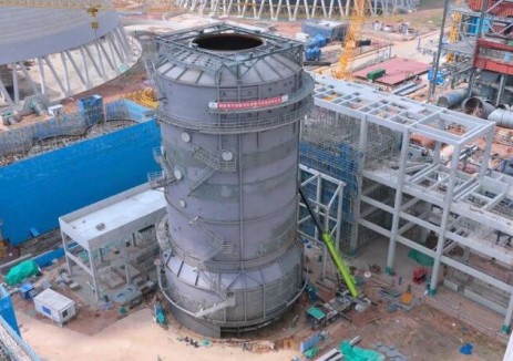 陜投信豐能源2×1000MW機(jī)組工程脫硫吸收塔實(shí)現(xiàn)雙封頂