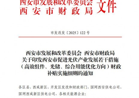 光儲項(xiàng)目按儲能系統(tǒng)功率給予 0.1元/瓦補(bǔ)貼！陜西西安發(fā)布促進(jìn)<em>光伏產(chǎn)業(yè)</em>發(fā)展若干措施