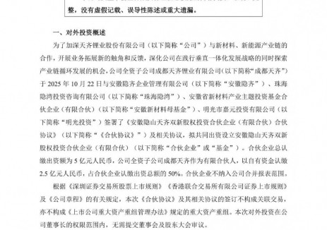 天齐锂业联手专业机构设5亿元基金
