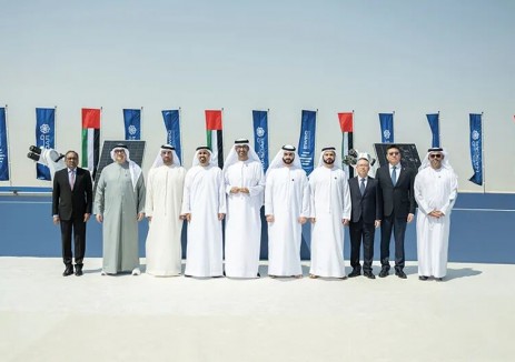 彭刚出席中国电建阿联酋RTC光储项目奠基仪式