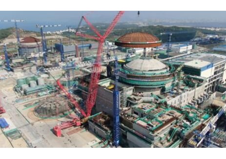 中國能建<em>廣東火電</em>參與建設(shè)的廣東陸豐核電5號機組外穹頂?shù)跹b就位
