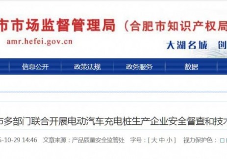 合肥市多部門聯(lián)合開展電動汽車<em>充電樁</em>生產(chǎn)企業(yè)安全督查和技術(shù)幫扶