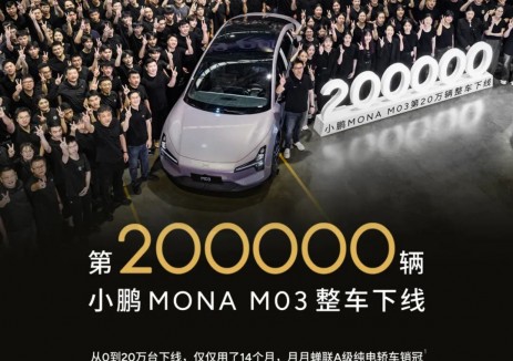 小鹏MONA M03第20万辆整车正式下线！