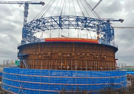 太平嶺<em>核電項目</em>3號機組反應(yīng)堆廠房鋼襯里模塊二吊裝完成