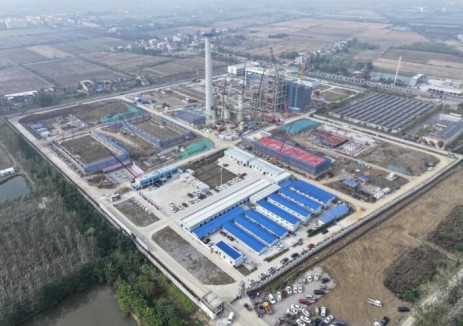 湖北天门热电项目烟囱顺利封顶