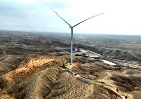 “寧湘直流”配套紅寺堡105吉瓦新<em>能源</em>基地首臺風機吊裝圓滿完成