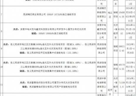 超880万元！安徽芜湖发改委公示2025年储能应用补贴项目情况