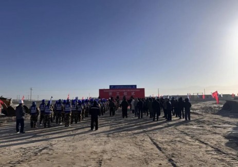 新疆电建承建的巴州若羌吾塔木乡2万千瓦乡村振兴分散式风电项目正式开工