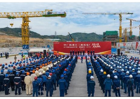 中广核浙江三澳核电项目3号机组核岛顺利浇筑第一罐混凝土