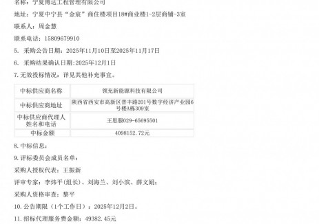 中标｜领充新能源中标宁夏中宁县新能源汽车充电基础充电桩采购与安装