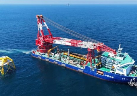 華能山東L場址海上風電項目導管架基礎施工圓滿完成