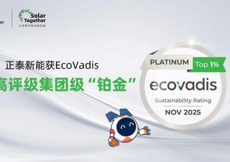 TOP 1%！正泰新能获EcoVadis最高评级集团级“铂金”